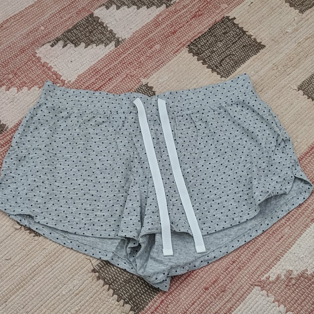Gray and Blue polka dot pajama shorts